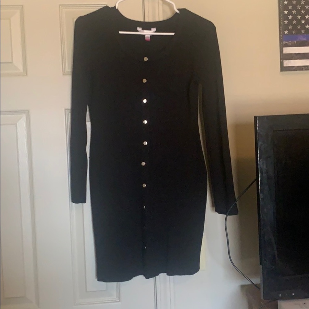 Button up black dress